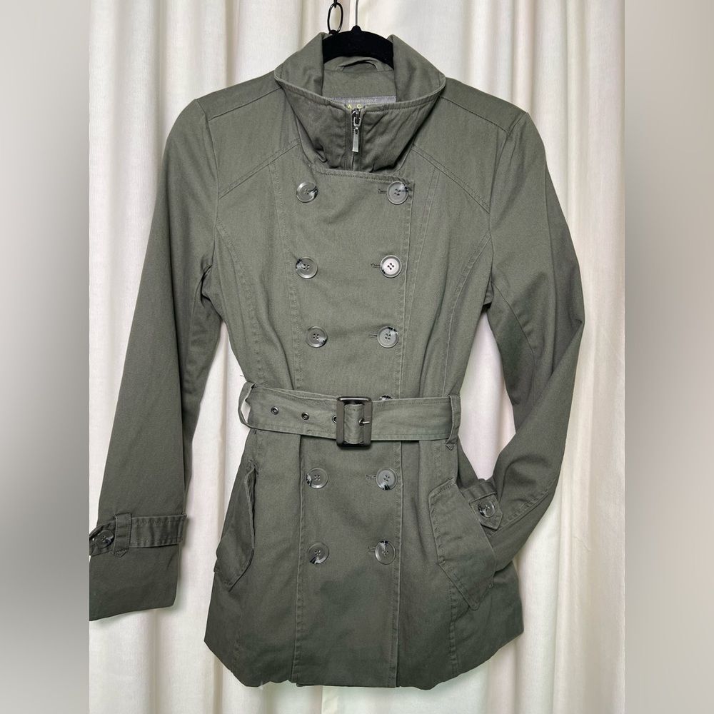 Kenneth Cole Reaction Army Green Double Breasted Peacoat NWT SMALL